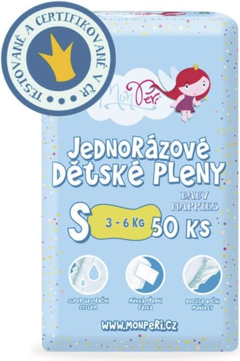 MonPeri jednorázové pleny S (3-6 kg) 50ks - obrázek 1