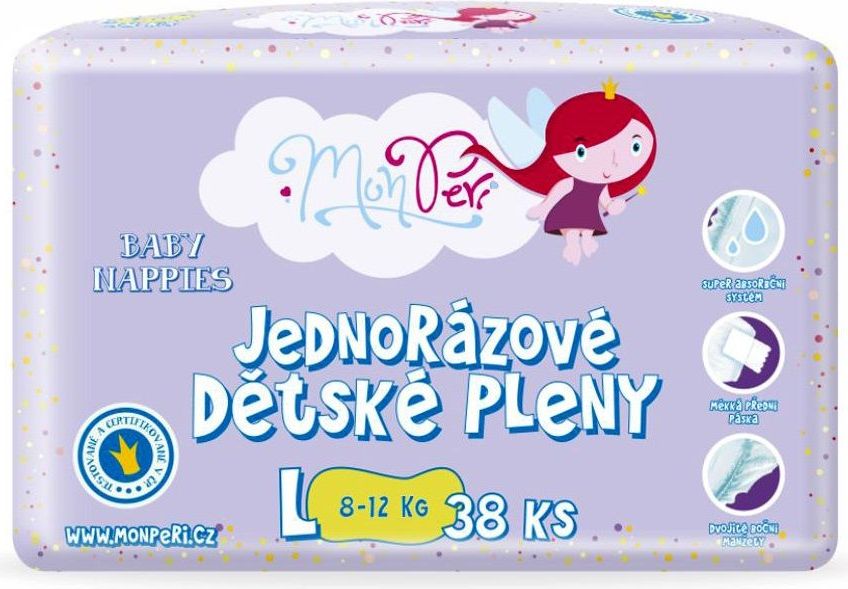 MonPeri jednorázové pleny L (8-12 kg) 38ks - obrázek 1