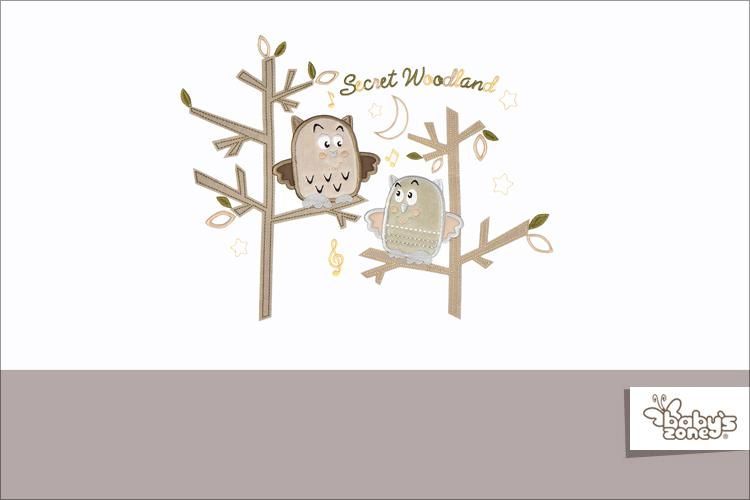 Povlečení bavlněný satén šedo/bílé Baby´s Zone Owls 4-dílné - obrázek 2
