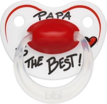 Šidítko anatomické silikonové Bibi Happiness Papa is the best 6-16 měsíců - obrázek 1
