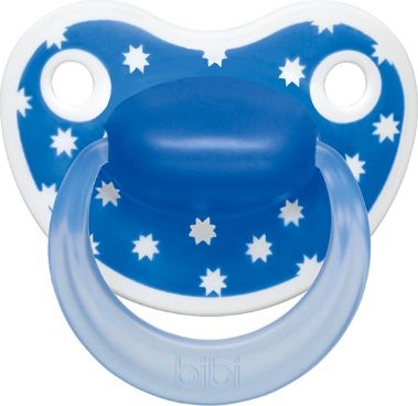 Šidítko anatomické silikonové Bibi Happiness Lovely Dots blue 0-2 měsíců - obrázek 1