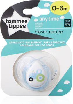 Silikonové šidítko 1 ks Tommee Tippee Any Time Traktůrek 0-6 měsíců - obrázek 1