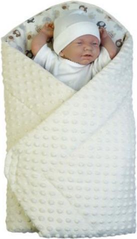 Zavinovačka měkká minky LittleUp Elephant beige - obrázek 1
