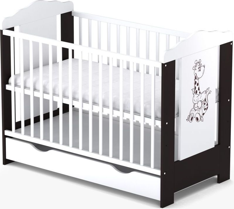 Dětská postýlka se šuplíkem LittleUp Ella Wenge Bílá 108 2019 - obrázek 2