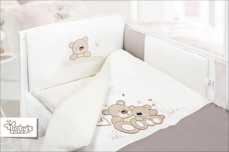 Povlečení bavlněný satén Hnědé Baby´s Zone Sweet Bears - obrázek 1