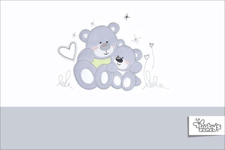 Povlečení bavlněný satén šedé Baby´s Zone Sweet Bears - obrázek 2