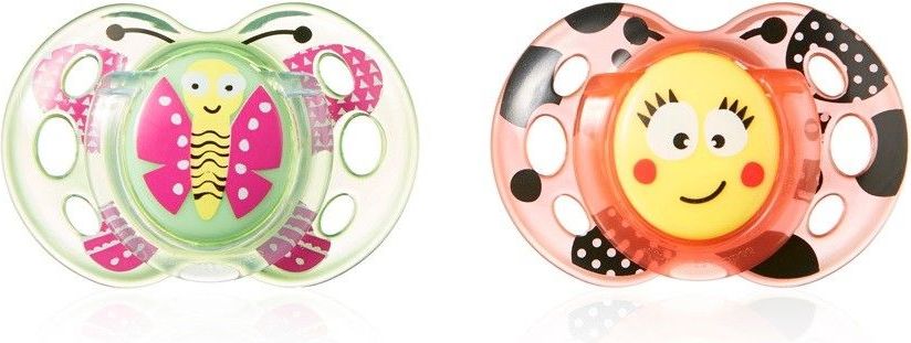 Silikonové šidítko 2 ks Tommee Tippee Fun Style Motýlek 6-18 měsíců - obrázek 1