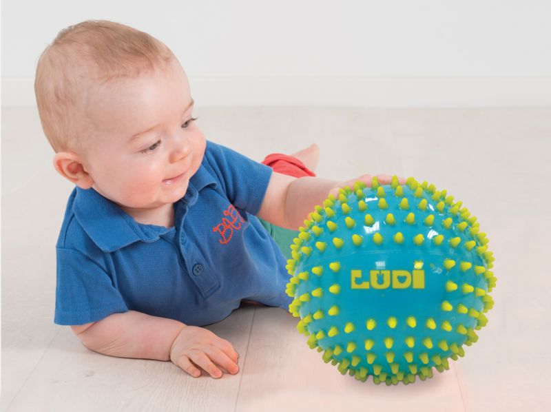 Senzorické míčky 3 ks Ludi Modrá 2018 - obrázek 1