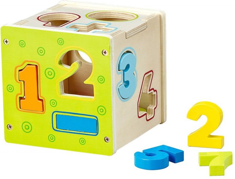 Dřevěná edukační kostka BabyMix Number - obrázek 1