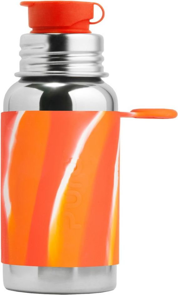 Nerezová láhev se sportovním uzávěrem 550 ml Pura Oranžová/Bílá 2019 - obrázek 1