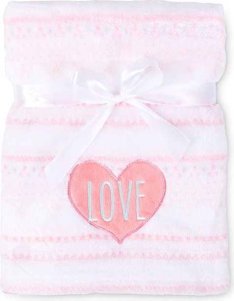 Dětská deka 75x100 cm Baby Matex Ricco Pink Love 4A - obrázek 1