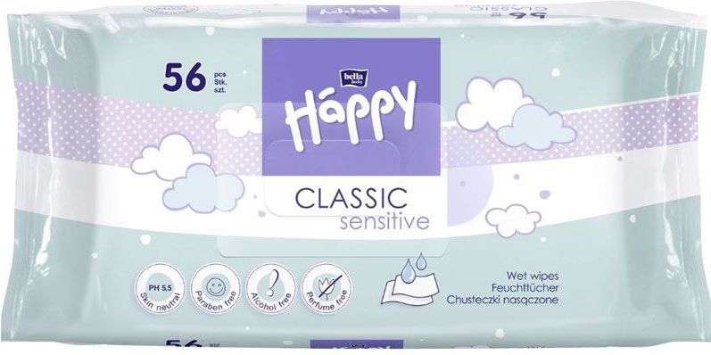 Bella Happy Baby Classic sensitive vlhčené ubrousky 56 ks - obrázek 1