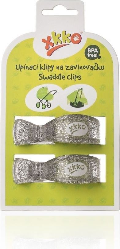 Klipy na kočárek 2 ks Kikko Mettalic Silver 2018 - obrázek 1