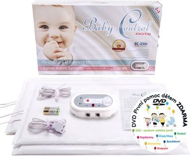 Baby Control Digital Monitor dechu Pro dvojčata - 4 podložky - obrázek 2