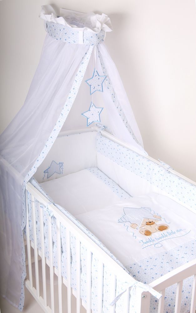 Povlečení do postýlky LittleUp Lux Twinkle Star Blue - obrázek 1