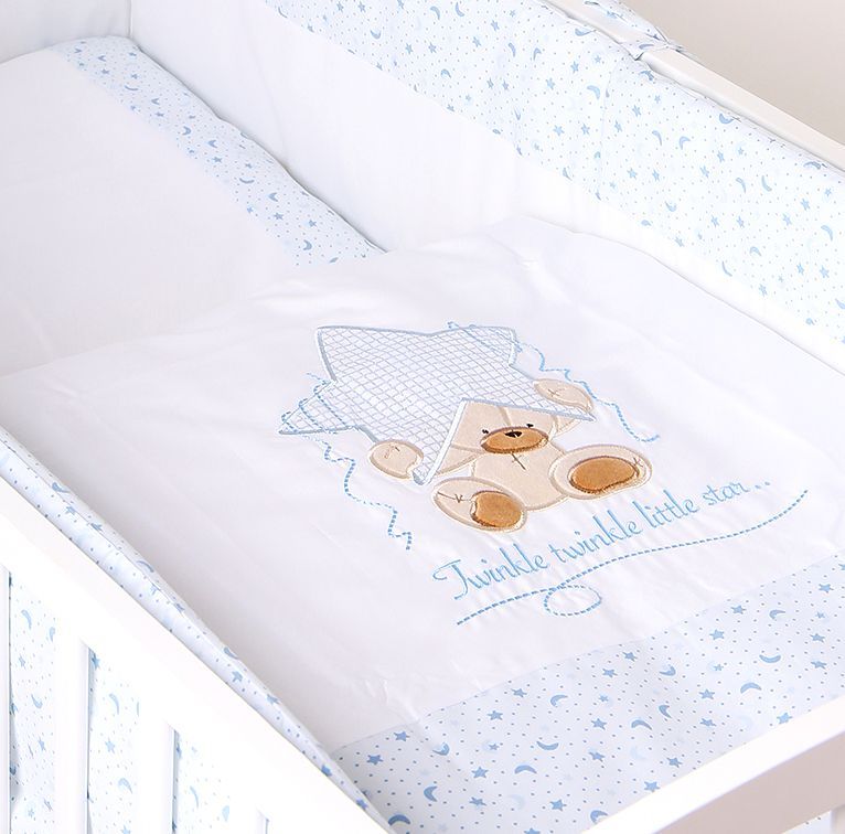 Povlečení do postýlky LittleUp Lux Twinkle Star Blue - obrázek 2
