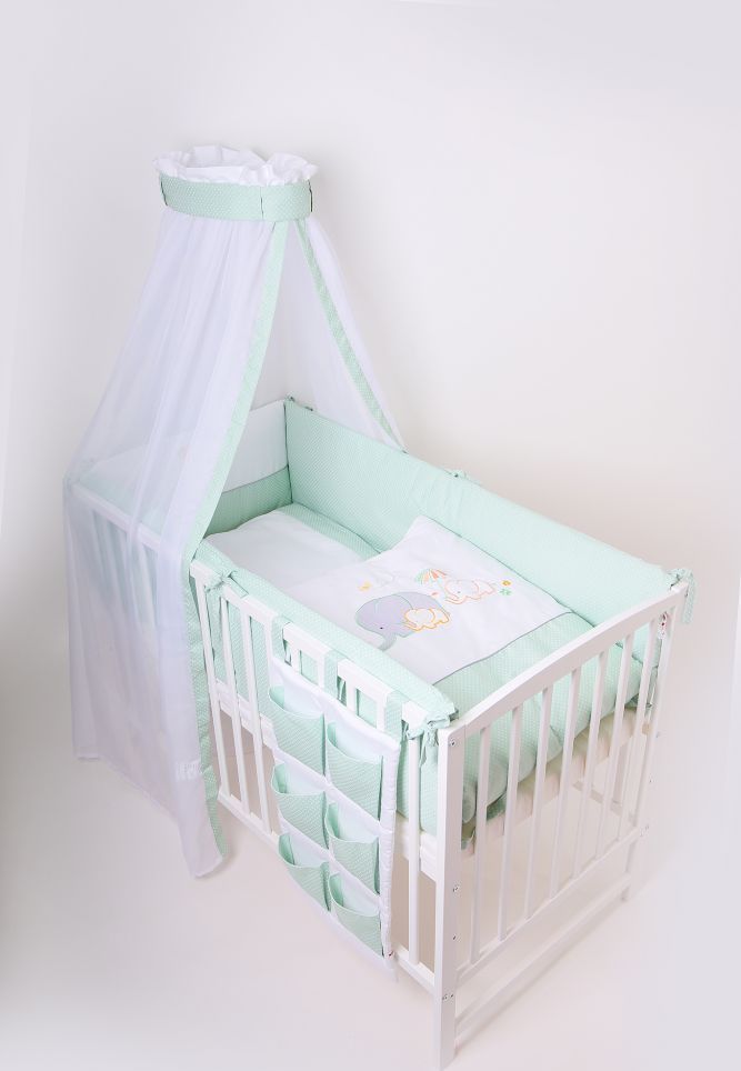 Povlečení do postýlky LittleUp Lux Elephant Green - obrázek 2