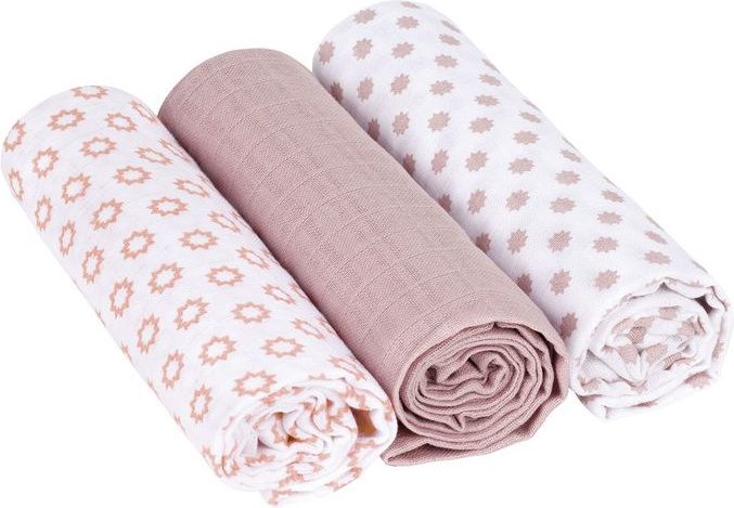 Lässig Swaddle blanket 85x85 Little Chums Star light pink - obrázek 1