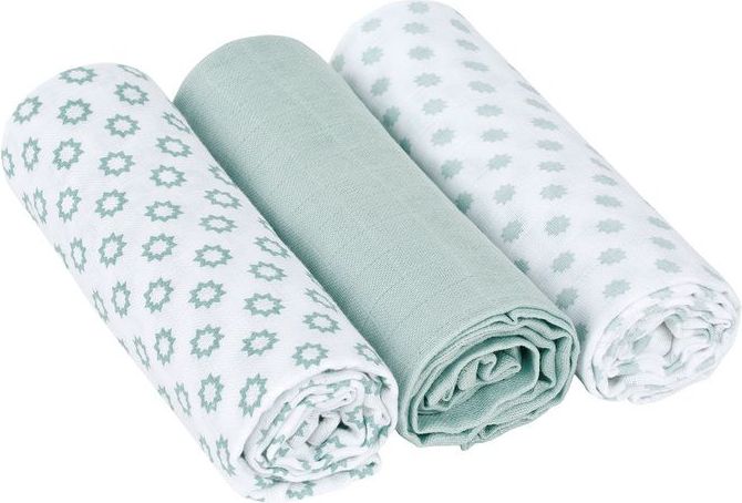 Lässig Swaddle blanket 85x85 Little Chums Star light mint - obrázek 1
