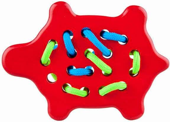Dřevěná hračka přešívanka Lupo Toys Turtle Red 2018 - obrázek 1