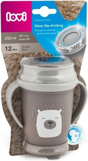 LOVI Hrníček 360˚ JUNIOR (250 ml) s úchyty Buddy Bear - obrázek 2