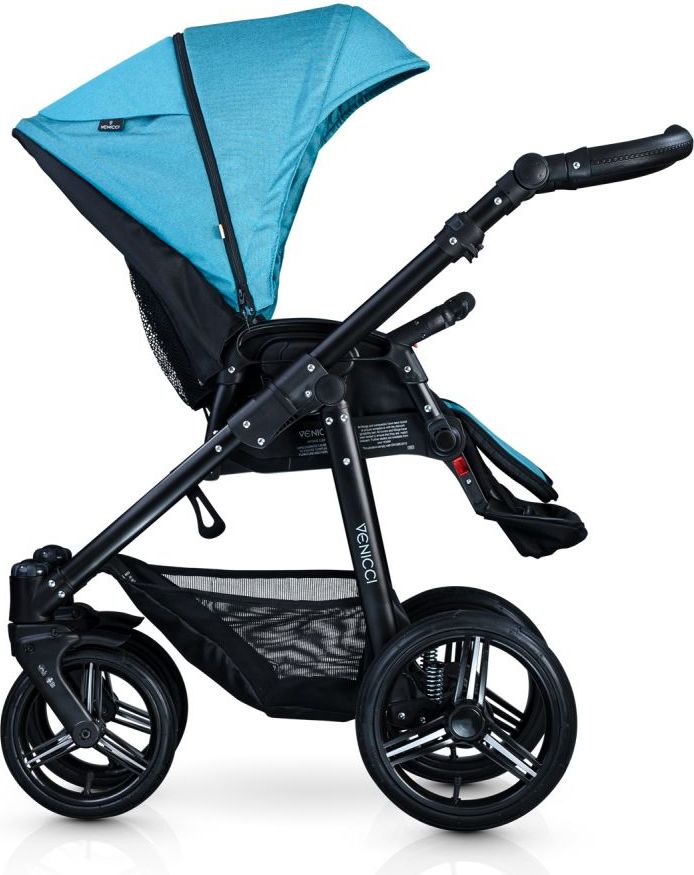 Kombinovaný kočárek černá konstrukce Venicci Soft Light Grey 2019 - obrázek 1
