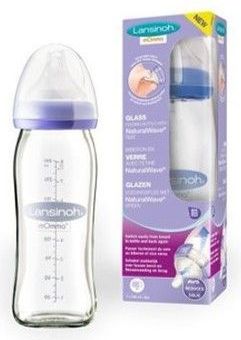Kojenecká skleněná lahvička 240 ml Lansinoh Natural Wave - obrázek 1