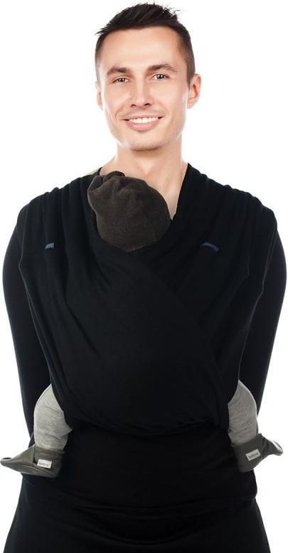 Šátek na nošení dětí Babylonia Tri Cotti Organic Black M - obrázek 1