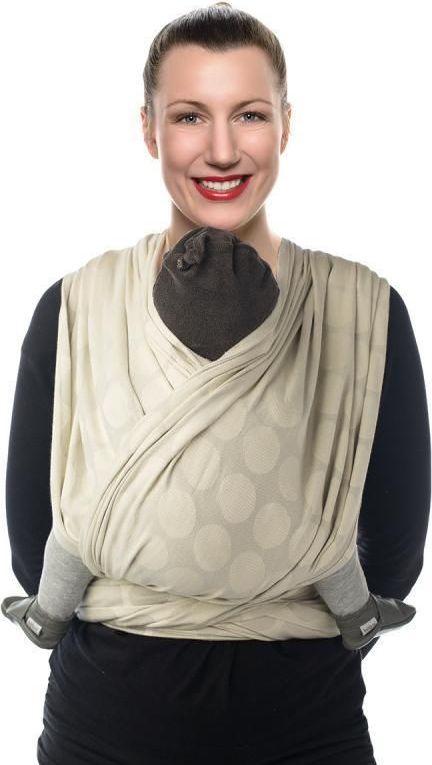 Šátek na nošení dětí Babylonia BB Slen Organic Jacquard Almondine 420 cm - obrázek 1