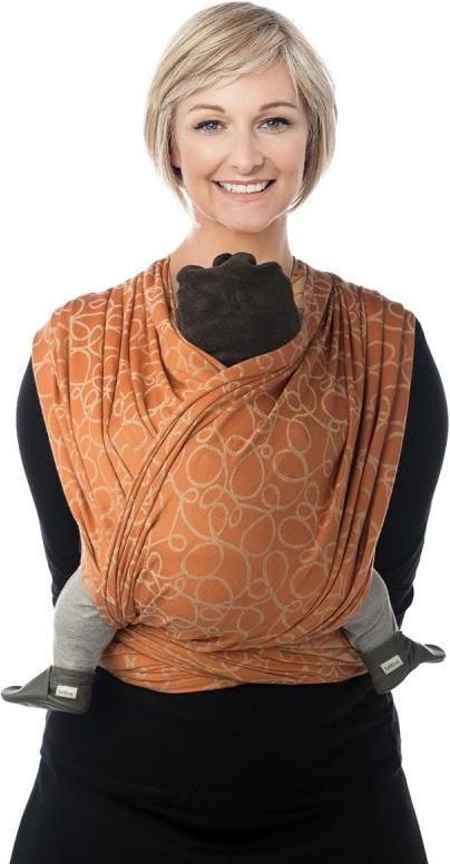 Šátek na nošení dětí Babylonia BB Slen Organic Jacquard Caramel 490 cm - obrázek 1