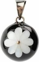 Babylonia Bola Black Decorative White Flower B-BOLA VO107 - obrázek 1