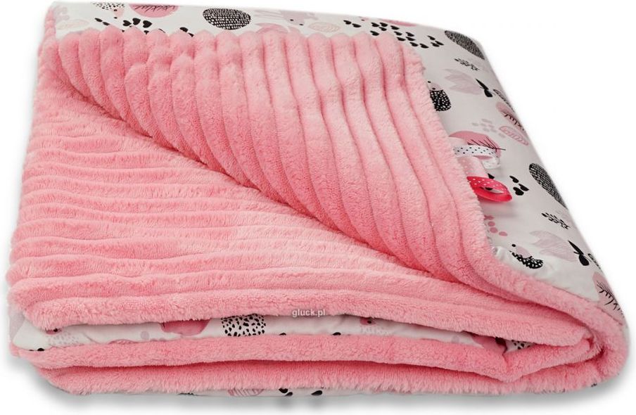 Dětská deka minky 80x80 cm Glück Happy Animals Pink Rabbit 2018 - obrázek 1