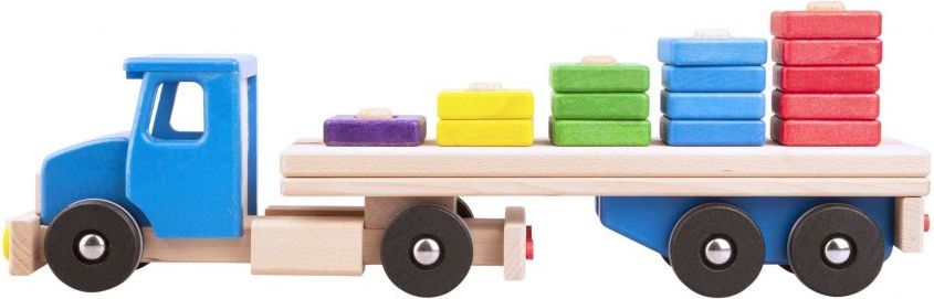 Dřevěná hračka s kostkami 1-5 Lupo Toys Lorry Yellow - obrázek 1