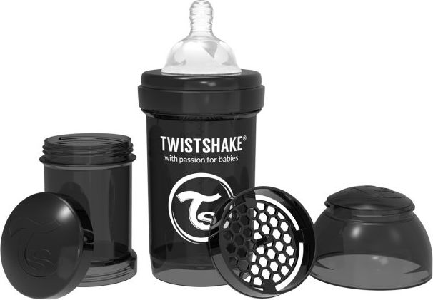 Twistshake Kojenecká láhev Anti-Colic 180ml Černá - obrázek 1