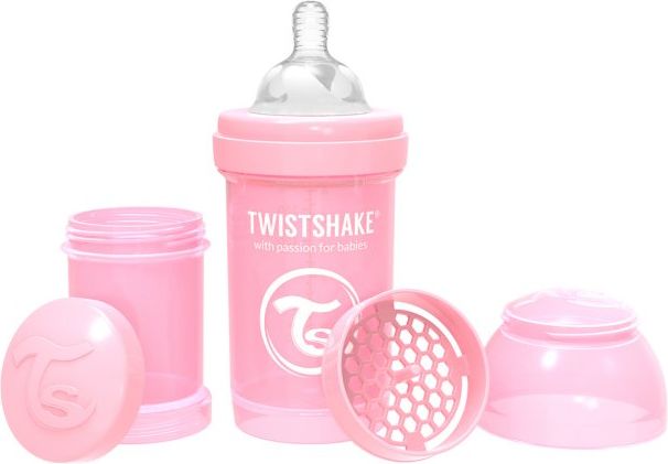 Twistshake Kojenecká láhev Anti-Colic 180ml Pastelově růžová - obrázek 1