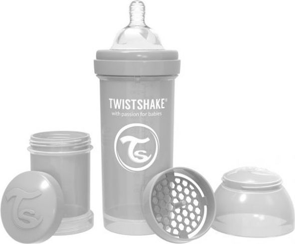 Twistshake Kojenecká láhev Anti-Colic 260ml Pastelově šedá - obrázek 1