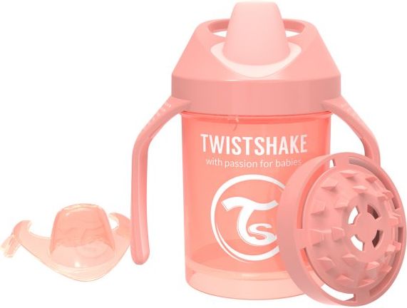 Hrnek učící 230 ml 4m+ Twistshake Pastelově Broskvová 2019 - obrázek 1