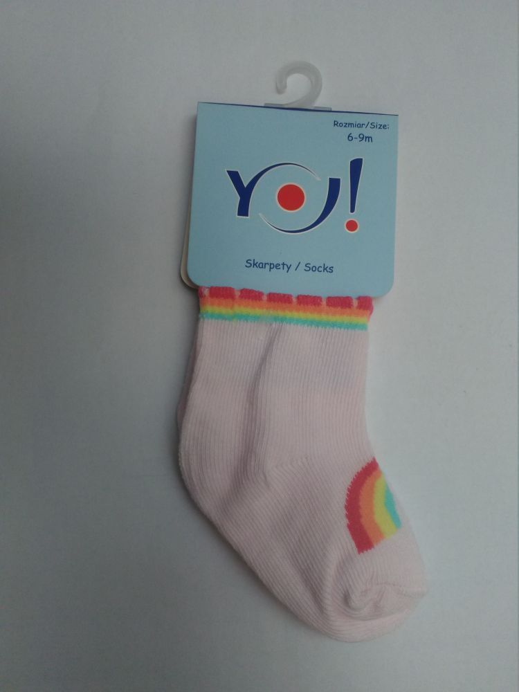 Ponožky froté Yo Pink Rainbow 6-9 měsíců - obrázek 1