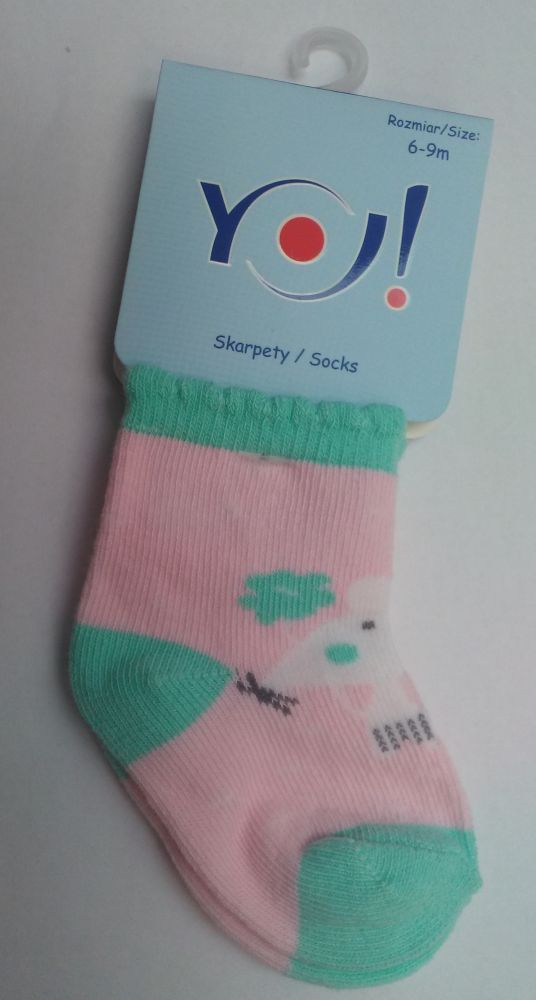 Ponožky froté Yo Pink Mouse 6-9 měsíců - obrázek 1