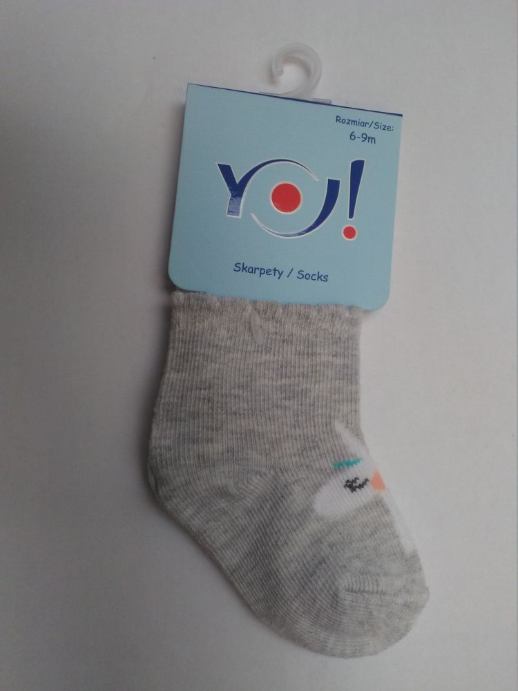 Ponožky froté Yo Grey Unicorn 6-9 měsíců - obrázek 1