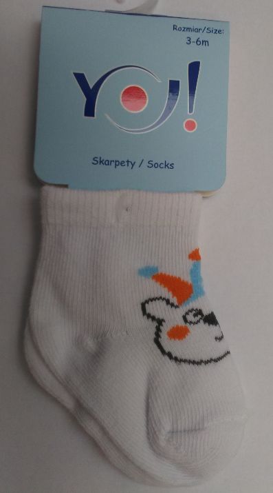 Ponožky froté Yo White Bear Claun 6-9 měsíců - obrázek 1