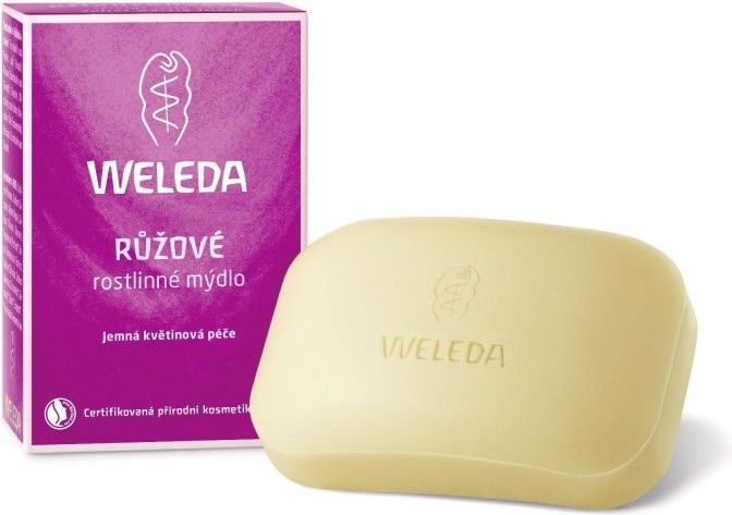 Růžové rostlinné mýdlo 100 g Weleda - obrázek 1
