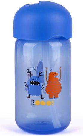 Lahvička s brčkem 340 ml Suavinex Booo Blue 2018 - obrázek 1
