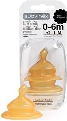 Suavinex savička anatomická latex 2ks transparentní - obrázek 1