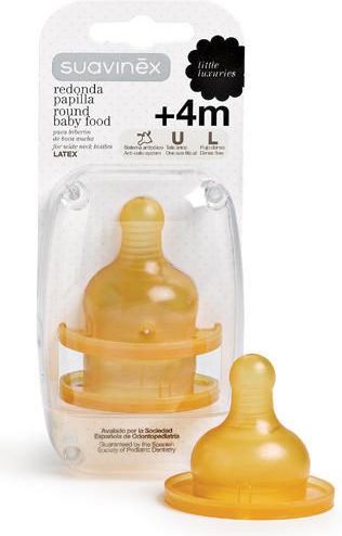 SUAVINEX Savička 3 pozice široké hrdlo na kaši 2ks latex - obrázek 1