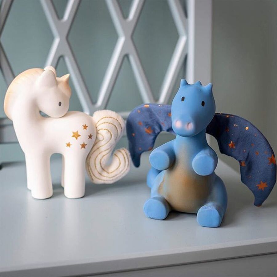 Hračka do vody z přírodního kaučuku Tikiri Yellow Unicorn - obrázek 2
