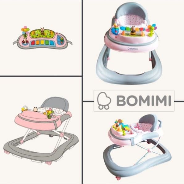 Chodítko Bomimi Tomi Grey/Pink 2018 - obrázek 1