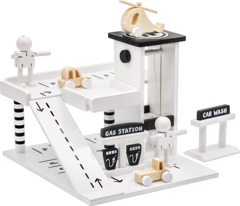 Wooden Toys Parkovací garáž bílá - obrázek 1