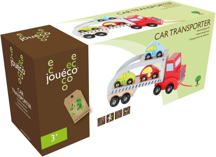 Jouéco dřevěný transportér se 3 autíčky - obrázek 2