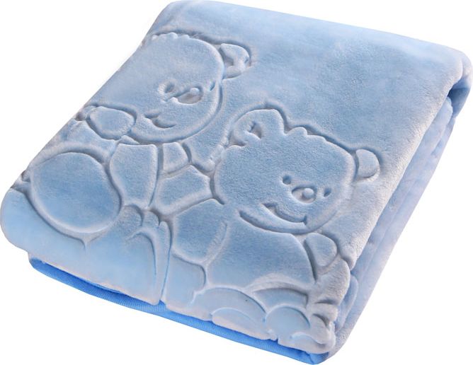 Plyšová deka 80x110 cm LittleUp Blue Bears - obrázek 1